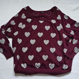 Torrid Women's Scoop Neck Sweater Heart Design 4X